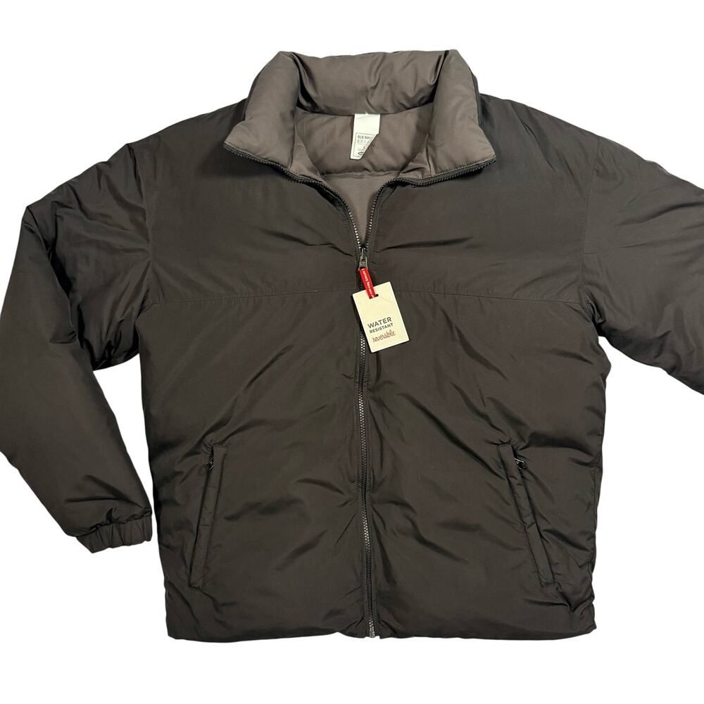 NEW Old Navy Warm Down Puffer Jacket Men’s Size Large Reversible Black to Gray